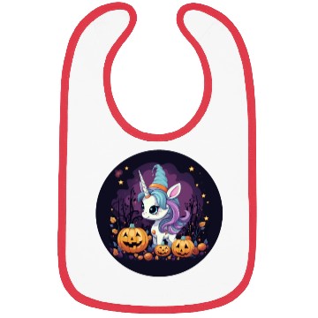 Discover Halloween Unicorn: Midnight Sunset & Witch's Hat Bibs
