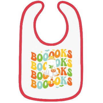Discover Booooks Cute Ghost Reading A Book Funny Book Lover Bibs