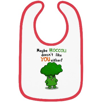 Discover Maybe Broccoli Doesnt Like You Either Funny Kawaii Bibs