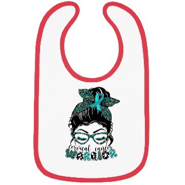 Discover Cervical Cancer Warrior Messy Bun Girl Design Bibs