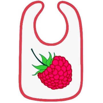 Discover Raspberry red with green leaves Bibs