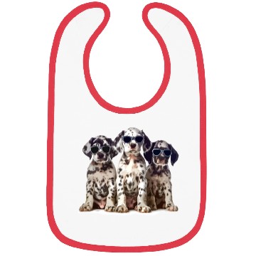 Discover Dalmatian with Glasses Funny Dog Lover Design Bibs