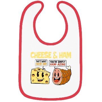 Discover Cheese and Ham Funny Food Lover Design Bibs