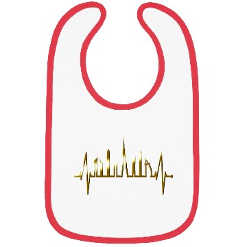 Discover Dubai Skyline Heartbeat Burj Khalifa Silhouette Bibs