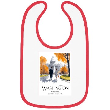 Discover Watercolor painting loving couple in Washington DC Bibs