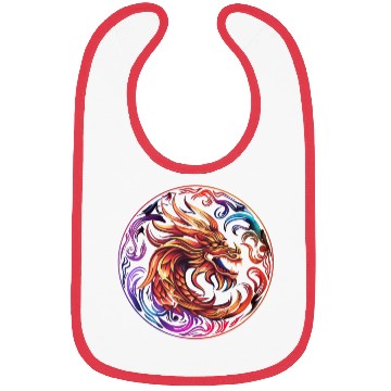 Discover Logo dragon pattern circle pentel color Bibs