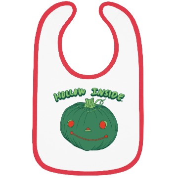Discover Hollow Inside - Punny Green Jack-o-Lantern Pumpkin Bibs