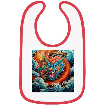 Discover dragon pattern circle pentel color 4 Bibs