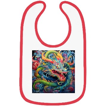 Discover dragon pattern circle pentel color 6 Bibs