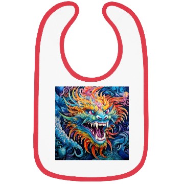 Discover dragon pattern circle pentel color 7 Bibs