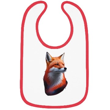 Discover red fox beautiful Bibs illustration