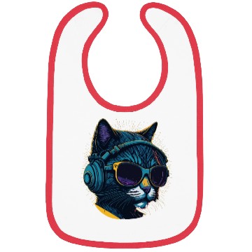 Discover Cool Sunglasses Headphone Galaxy Cat Bibs
