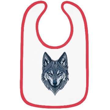 Discover Beautiful wolf face Bibs