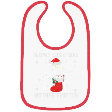 Discover Meowy Christmas Mother Fluffer Funny Cat Lover Bibs