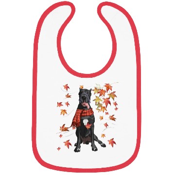Discover Maple Dog Leaf Fall Hello Autumn Funny Great Dane Bibs