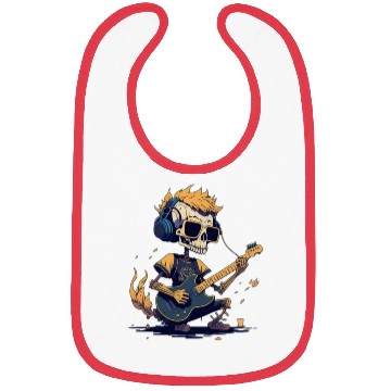 Discover Skeleton Playing The Guitar Character Funny Cool Bibs