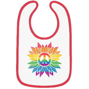 Discover Rainbow Sunflower Love Is Love LGBT Gay Lesbian Bibs