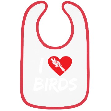 Discover Bird Lover Heart Cute Birdwatcher Parrot Heron Bibs