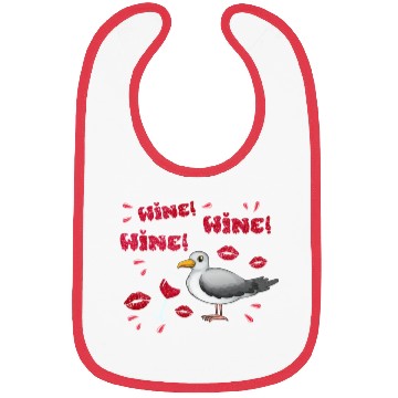 Discover Wine Seagull Bird Lover Shorebird Seagulls Bibs