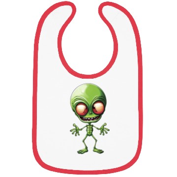 Discover Green Alien: Giant Head from Outer Space Bibs