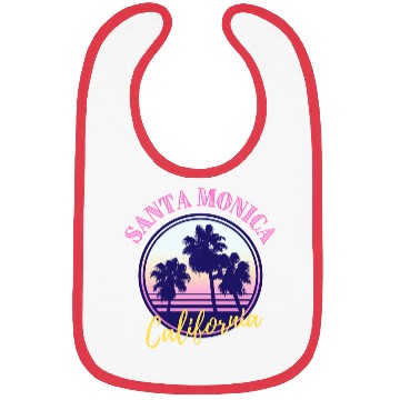 Discover Santa Monica Retro Palm Trees And Sunset Design Bibs