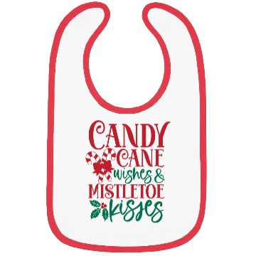 Discover Candy Cane Wishes Mistletoe Kisses Bibs