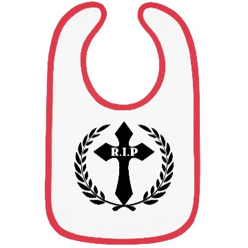 Discover Cross RIP loss loved one in laurel wreath Bibs