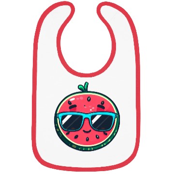 Discover Kawaii Melon with Sunglasses: Summer Fruit Chill Bibs
