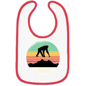 Discover Monkey Vintage Animals Retro Sunset Ape Bibs