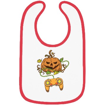 Discover Halloween Pumpkin Head Video Game Controller Bibs
