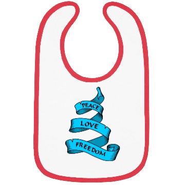 Discover Peace love freedom blue Bibs