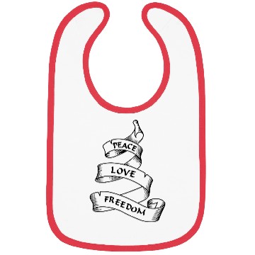 Discover Peace love freedom blue pennant or banner Bibs