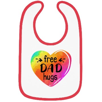 Discover LGBTQIA LGBT Free Dad Hugs Rainbow Heart Gay Pride Bibs