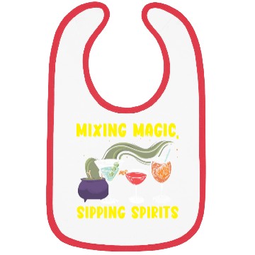 Discover Mixing Magic Sipping Spirits Bartender Halloween Bibs