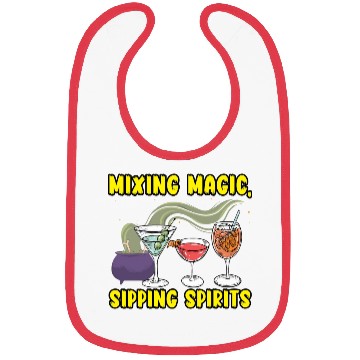 Discover Mixing Magic Sipping Spirits Bartender Halloween Bibs
