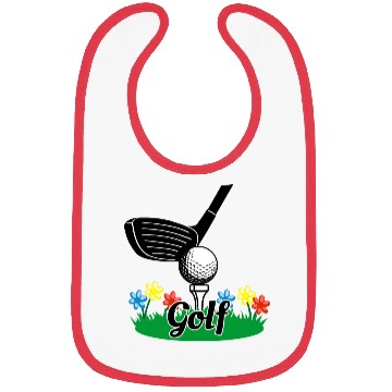Discover Golf stick and ball on lawn Bibs