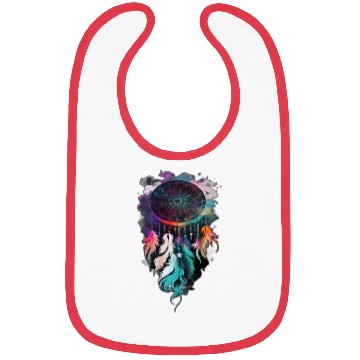 Discover Dreamcatcher with feathers and smoke Bibs