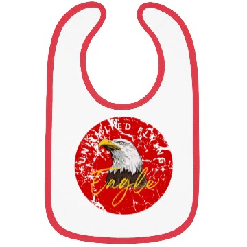 Discover Black Red Illustrated Eagle Bibs
