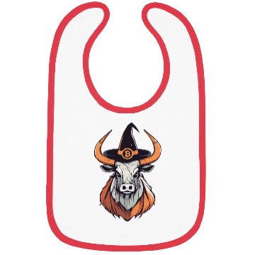 Discover Halloween Bitcoin Wizard Bull Bibs