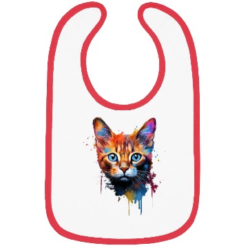 Discover Color Explosion Abyssinian Cat Cute Bibs