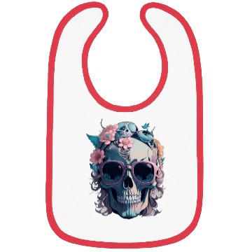 Discover Skull And Flowers Bibs