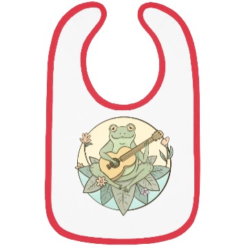 Discover Cottagecore Aesthetic Frog Playing Guitar Bibs