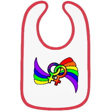 Discover Gender lesbians logo in rainbow colors Bibs