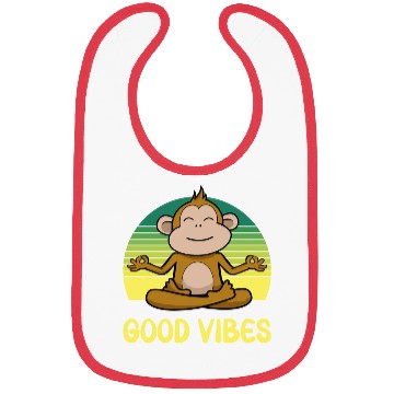 Discover Meditating Monkey Retro Sunset Bibs