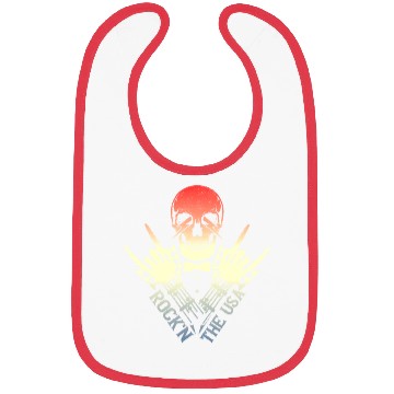 Discover Rock n The Usa Rock Roll Skeleton Guitar Bibs