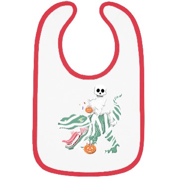 Discover Skeleton Dinosaur Funny Lazy Creepy Halloween Bibs