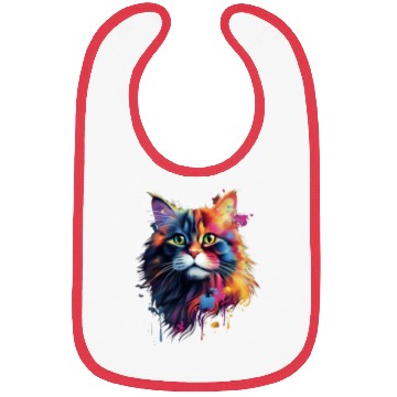 Discover Color Explosion Persian Cat Art Bibs