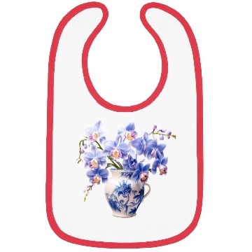 Discover Blue Orchids in a Vase Graphic Bibs