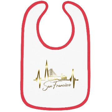 Discover San Francisco Skyline Heartbeat California Lover Bibs