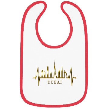 Discover Dubai Skyline Heartbeat Burj Khalifa Silhouette Bibs